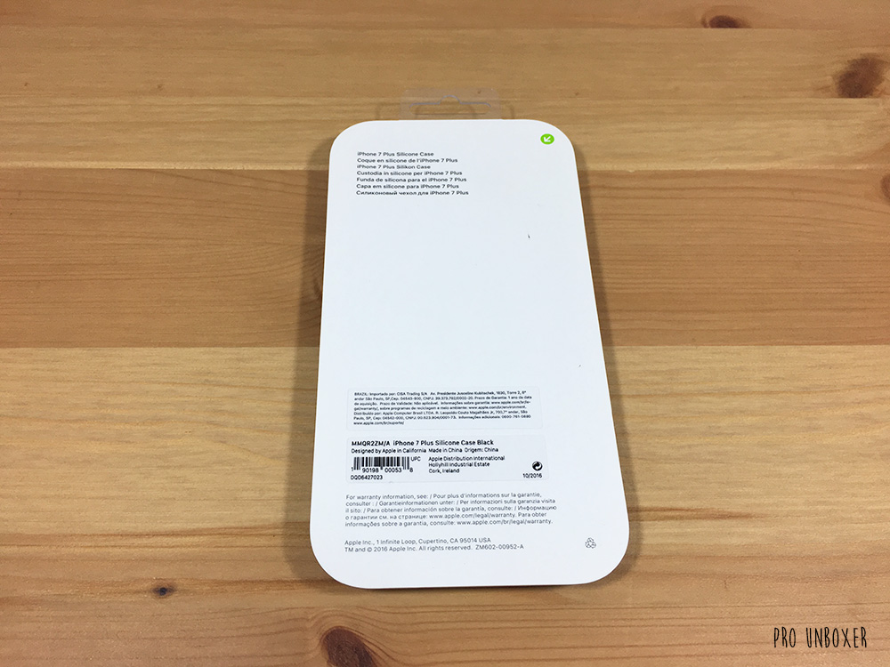 Apple iPhone 7 Plus Black Silicone Case Back of Box